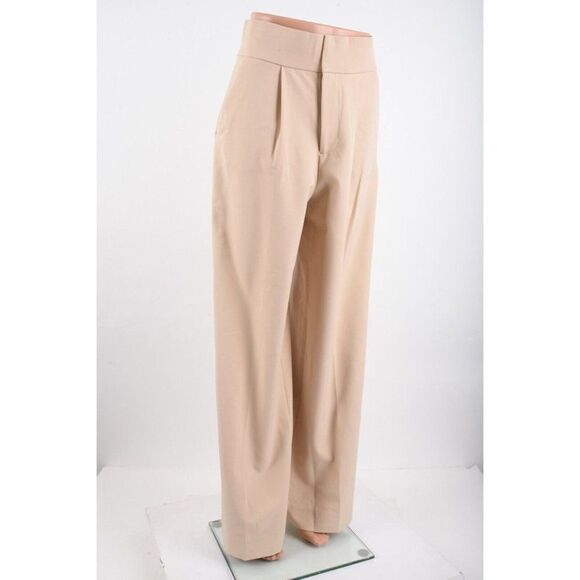 Elie Tahari Womens Pleated Wide-Leg Crepe Pants Trousers US 2 EU 40 Fawn Tan NWT - Picture 3 of 9